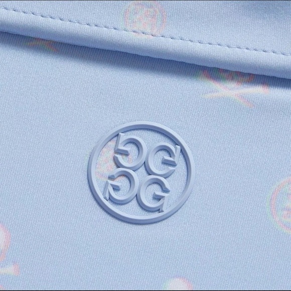 G/Fore Golf Polo Shirt Men's Sky Blue All Over Print 3D Skulls - Picture 2 of 6